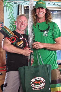 Men’s Recreational 5k winner Ashley Starkey and Charleston Surf Safari owner Jon Ory.